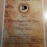 Pirate Times wins the “Pirate Blogger of the Year” award
