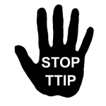 raised hand with stop TTIP on the palm
