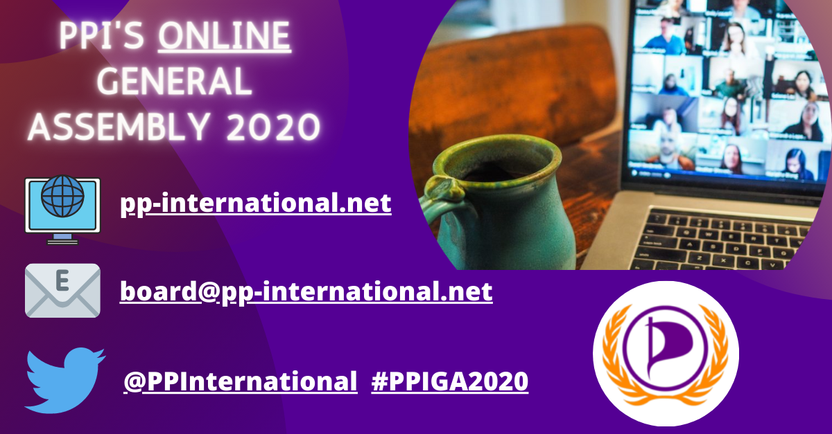 Register your delegates early for this year’s Pirate Parties International Online General Assembly.  And a pre-GA tech test will be held November 6th.