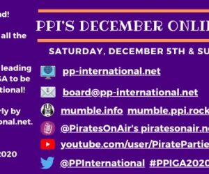 This week’s schedule includes our board meeting and Pirate Beer right before this weekend’s General Assembly!  Everything you need to know about PPI’s December Online General Assembly.